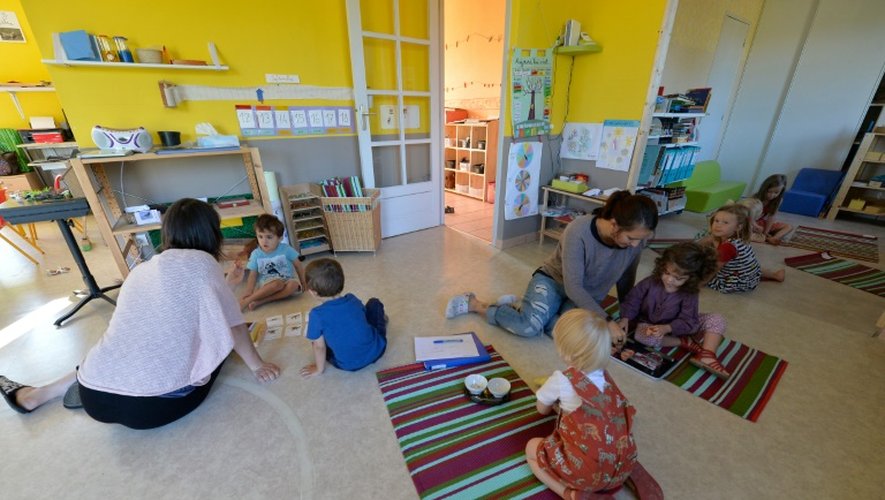L'école Montessori (pédagogie alternative) de Saint-Pierre-de-Frugie (Dordogne) accueille une vingtaine d'enfants, le 12 septembre 2016.