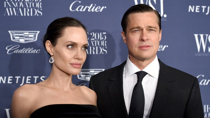 Les acteurs américains Angelina Jolie (g) et Brad Pitt, le 4 novembre 2015 à New York