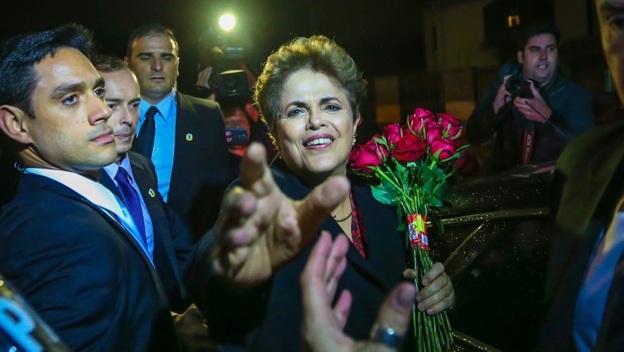 L'ancienne présidente Dilma Rousseff le 6 septembre 2016 à la sortie du palais Alvorada à Rio