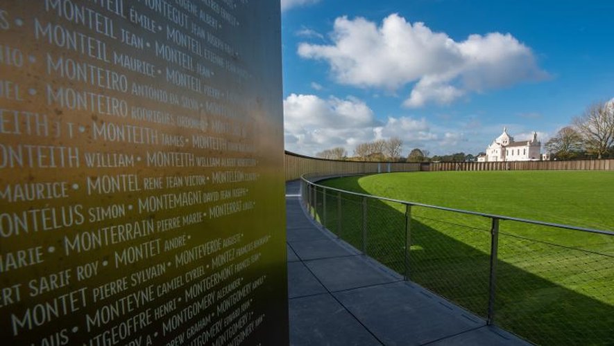 Une partie de l'"Anneau de la Mémoire", un mémorial pour 580.000 soldats de toutes nationalités tombés en 1914-18, qui sera inauguré le 11 novembre 2014 par François Hollande