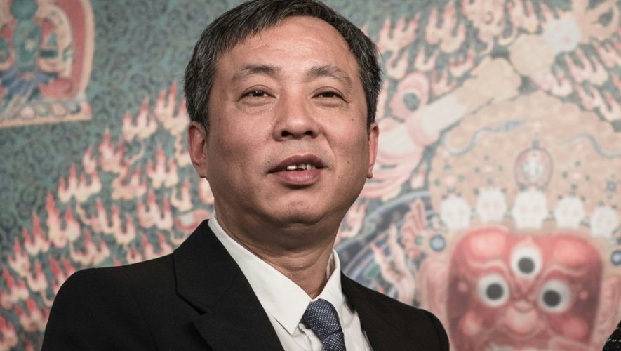 Le milliardaire chinois Liu Yiqian à Hong Kong lors d'une vente aux enchères, le 12 mars 2015