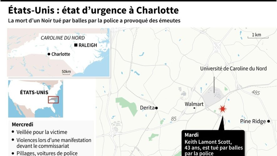 Etats-Unis : état d'urgence à Charlotte