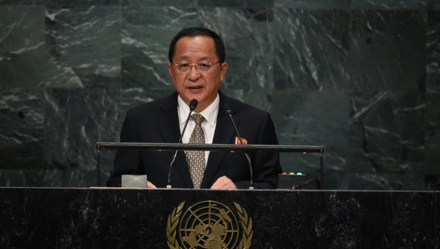 Le ministre nord-coréen des Affaires étrangères à l atribune de l'ONU à New York, le 23 septembre 2016