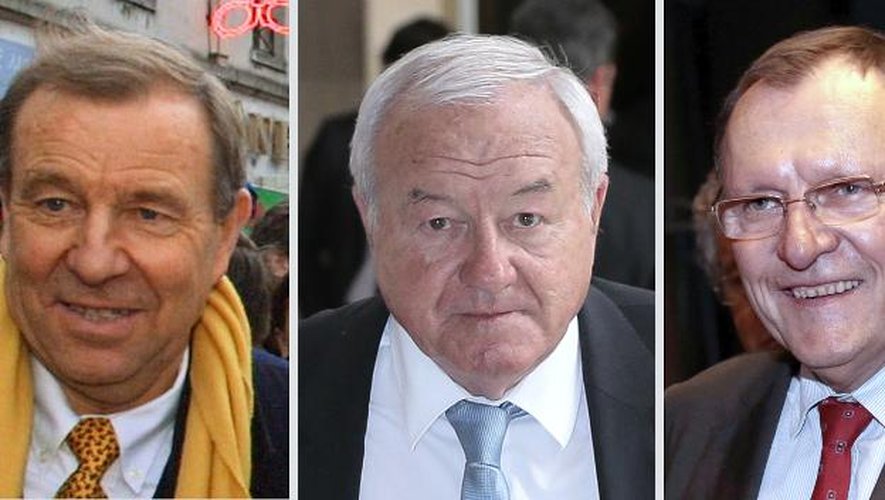 (De g à d) Les trois parlementaires UMP: Lucien Degauchy à Compiègne en janvier 2001, Bernard Brochand le 29 avril 2014 à Paris et le sénateur Bruno Sido le 16 avril 2013 à Paris