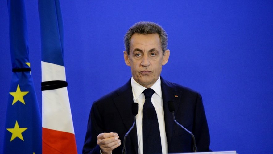 Nicolas Sarkozy le 14 novembre 2015 au siège du parti Les Républicains à Paris