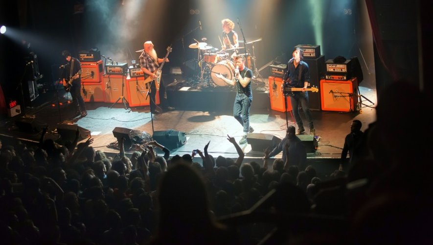 Le groupe de rock américain "Eagles of Death Metal" le 13 novembre 2015, peu avant l'attaque terroriste au Bataclan à Paris