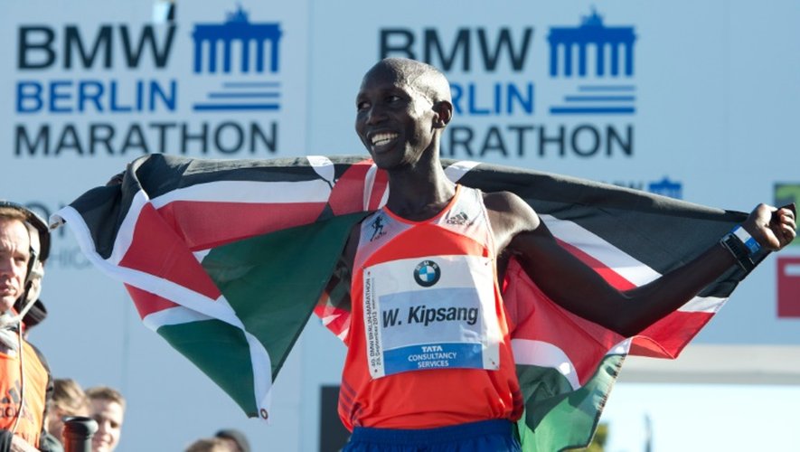 Le Kenyan Wilson Kipsang lors de son succès à Berlin le 29 septembre 2013