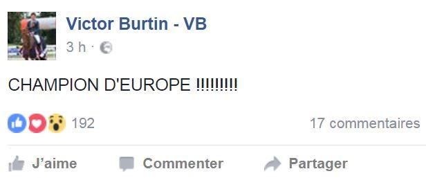 Equitation : Victor Burtin, champion d'Europe par équipe