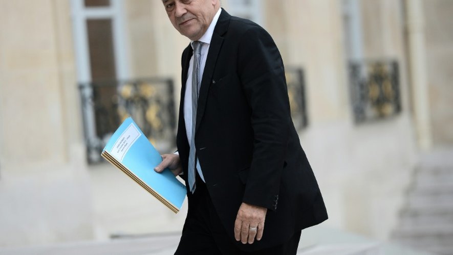Jean-Yves Le Drian à son arrivée à l'Elysée le 14 novembre 2015 à Paris
