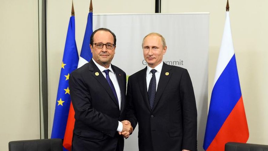 Francois Hollande et Vladimir Poutine le 15 novembre 2014 à Brisbane