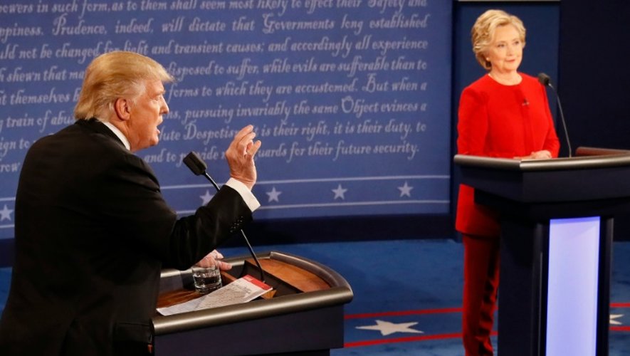 Premier débat télévisé pour la présidentielle américaine entre la candidate démocrate Hillary Clinton et le candidat républicain Donald Trump, le 26 septembre 2016 à New York