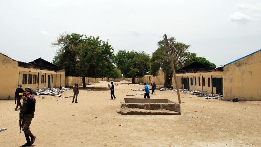 L'école de Chibok le 21 avril 2014 où ont été enlevées 200 jeunes filles par Boko Haram