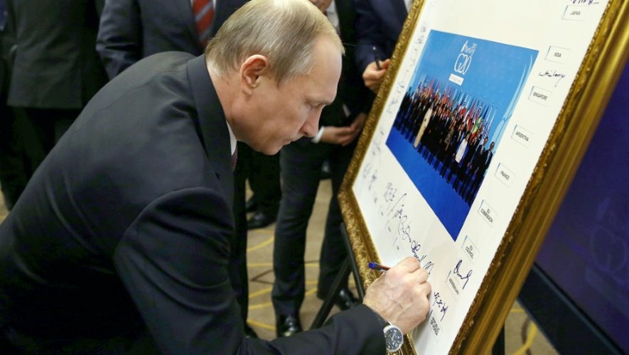 Le président russe Vladimir Poutine, le 15 novembre 2015 au sommet du G20 à Antalya en Turquie