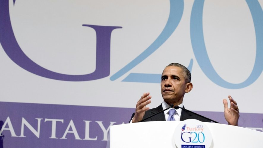 Le président américain Barack Obama, le 16 novembre 2015 au sommet du G20 à Antalya en Turquie