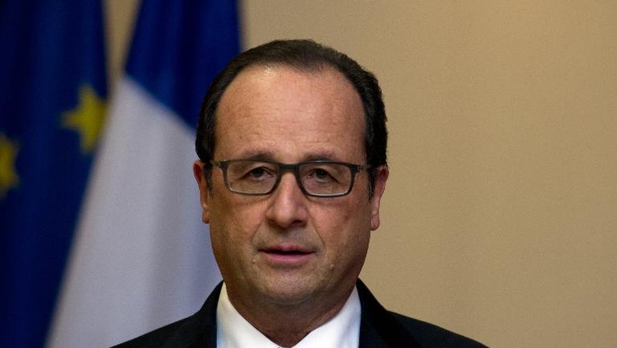 François Hollande à Nouméa le (Nouvelle-Calédonie) le 16 novembre 2014