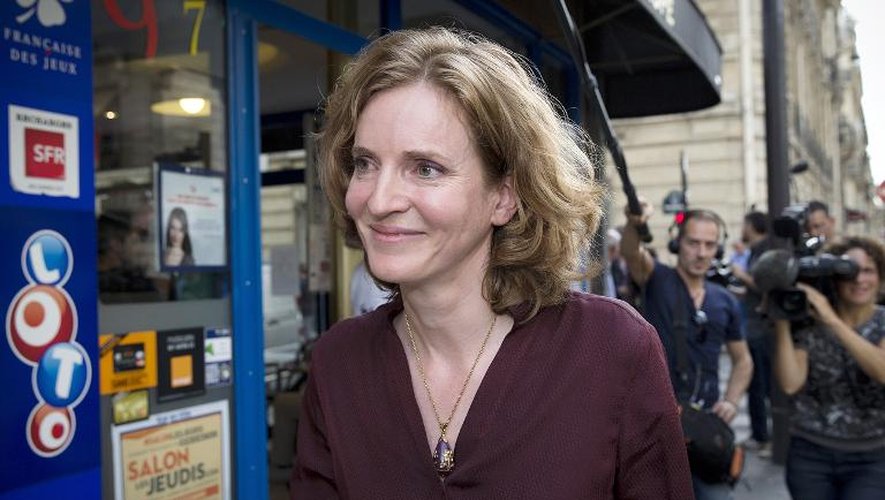 La députée UMP Nathalie Kosciusko-Morizet quitte le bureau de l'ancien président français Nicolas Sarkozy, le 19 septembre 2014