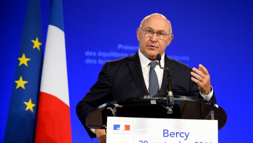 Le ministre de l'Economie,  Michel Sapin, lors d'une conférence de presse à Bercy le  20 septembre 2016 à Paris