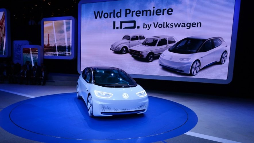 Un prototype I.D. de Volkswagen présenté au salon de l'automobile à Paris le 29 septembre 2016