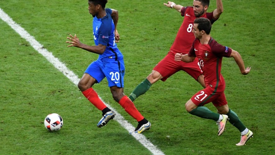 L'ailier français Kingsley Coman lors de la finale de l'Euro contre le Portugal, le 10 juillet 2016 au Stade de France