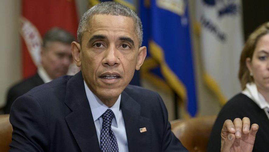 Le président américain Barack Obama, le 18 novembre 2014 lors d'une réunion à la Maison Blanche, à Washington