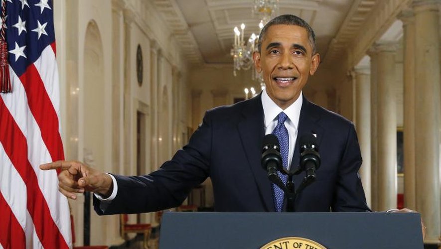 Barack Obama lors d'une allocution le 20 novembre 2014 à la Maisoon Blanche à Paris
