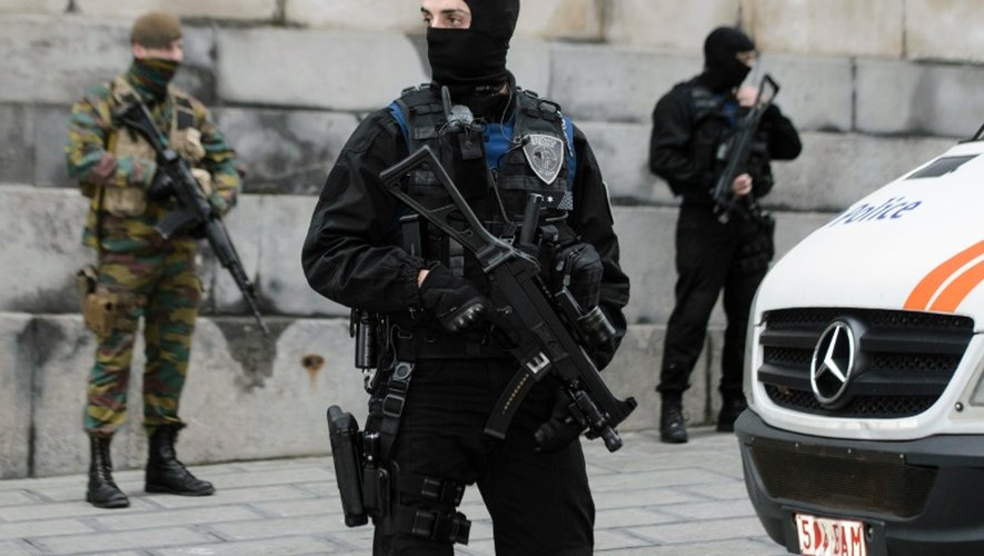Policiers et militaires  le 20 novembre 2015 à Bruxelles