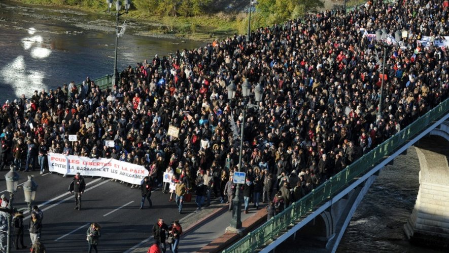Des milliers de manifestants à Toulouse le 21 novembre 2015