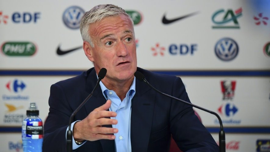 Le sélectionneur des Bleus Didier Deschamps lors de l'annonce des joueurs retenus contre la Bulgarie et les Pays-Bas, le 29 septembre 2016 à Paris