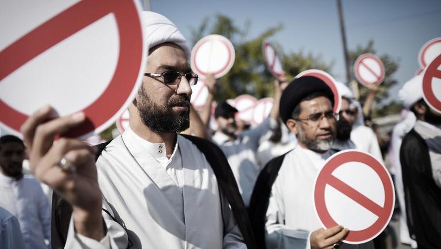 Manifestation appelant à boycotter les élections générales, le 21 novembre 2014 à Diraz, à l'ouest de Manama, à Bahreïn
