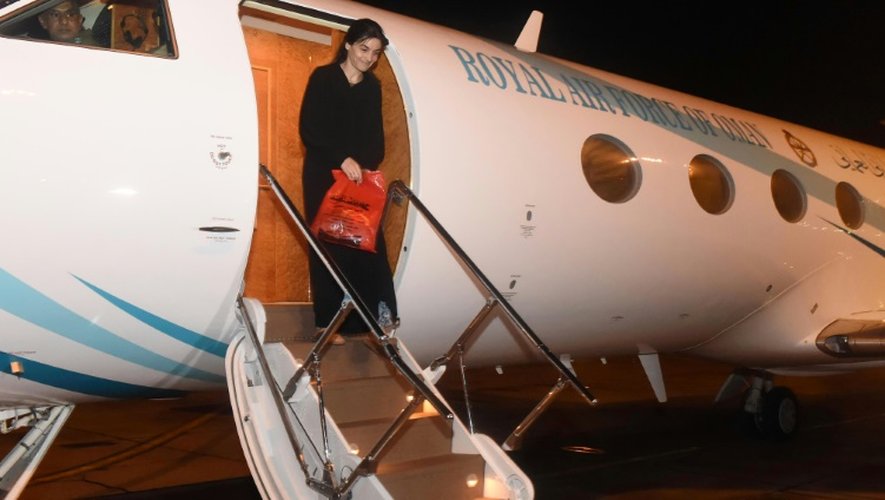 Photo fournie par l'agence Oman News de  Nourane Houas à son arrivée le 4 octobre 2016 à Mascate