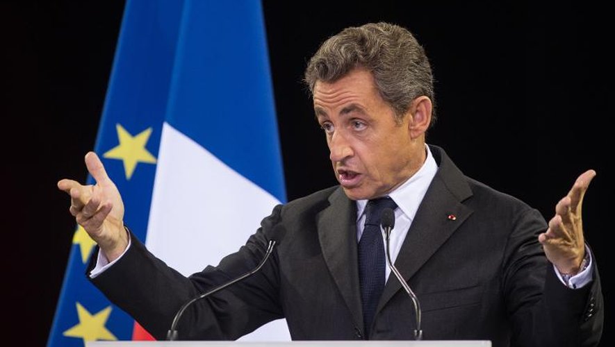Le candidat à la présidence de l'UMP Nicolas Sarkozy lors d'un meeting à Mulhouse le 19 novembre 2014