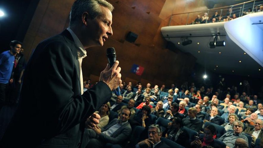 Le candidat à la présidence de l'UMP Bruno Le Maire lors d'un meeting à Neuilly-sur-Seine, près de Paris, le 18 novembre 2014