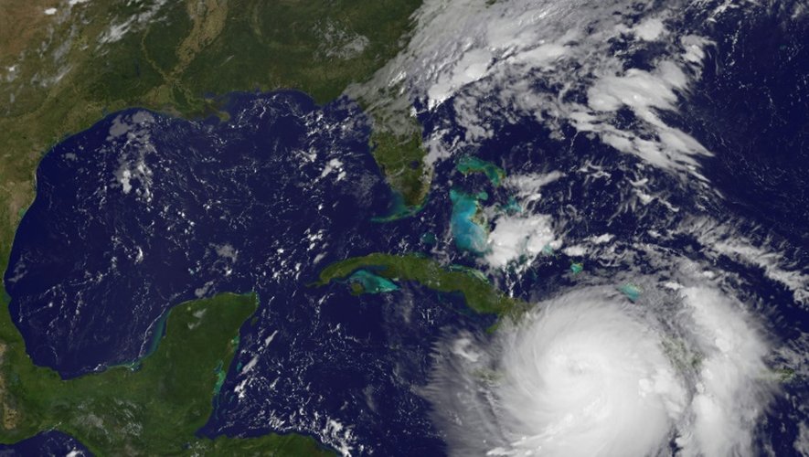 Image d'un satellite de la Nasa montrant l'ouragan Matthew, le 4 octobre 2016, dans les Caraïbes