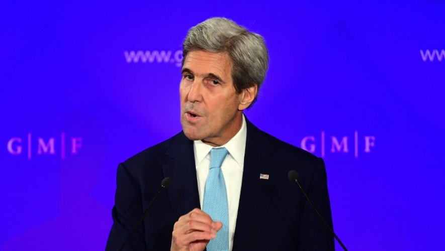 Le secrétaire d'Etat américain John Kerry à Bruxelles, le 4 octobre 2016