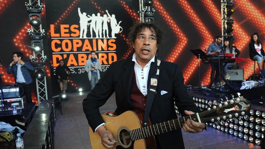 Laurent Voulzy répète avant le concert "Les copains d'abord" pour les 30 ans des Francofolies de La Rochelle, le 10 juillet 2014