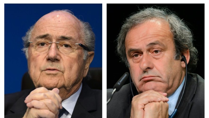 Montage de deux portraits d'archives de Sepp Blatter (g) et Michel Platini