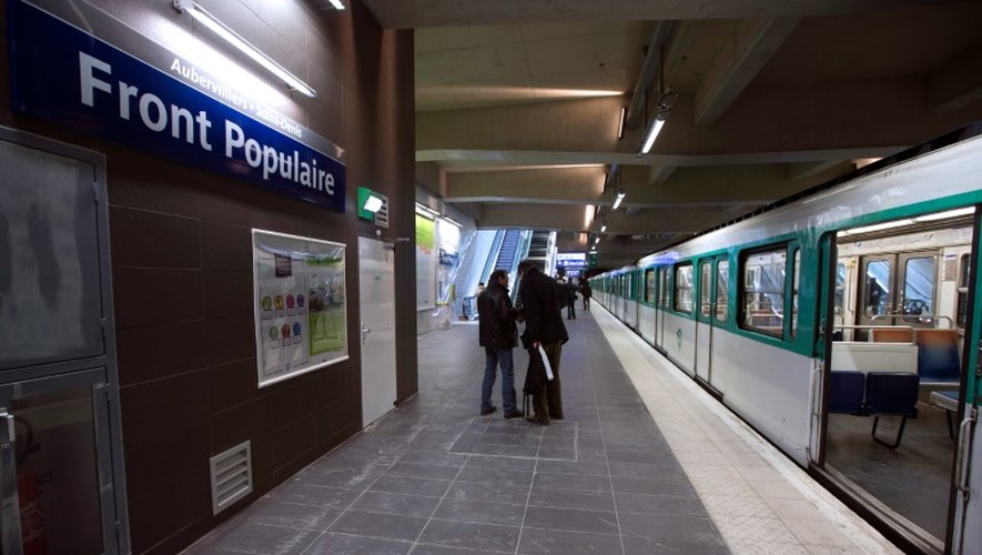 La station de métro Front Populaire à Aubervilliers-Saint-Denis, le 18 décembre 2015