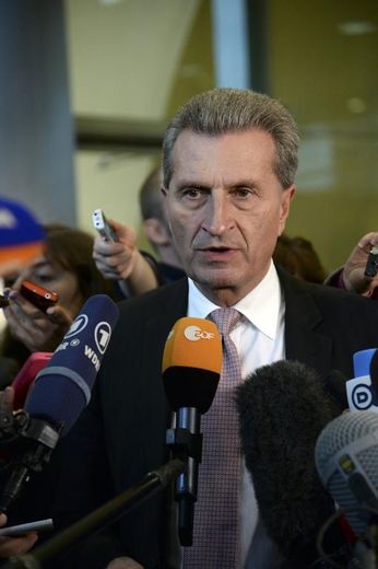 Le commissaire européen allemand Günther Oettinger à Bruxelles le 29 octobre 2014