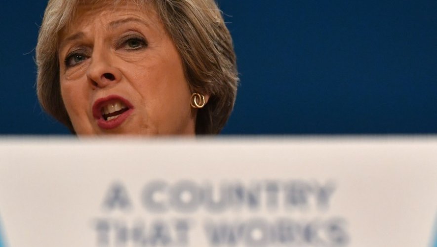 La Première ministre britannique Theresa May, le 5 octobre 2016 à Birmingham
