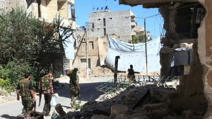 Un quartier d'Alep proche de la ligne de démarcation, le 30 septembre.