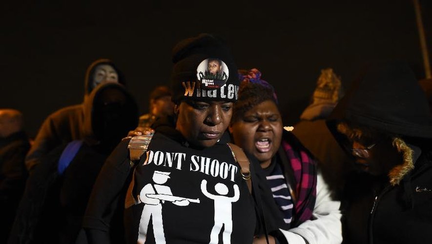 Manifestation à Ferguson, le 24 novembre 2014