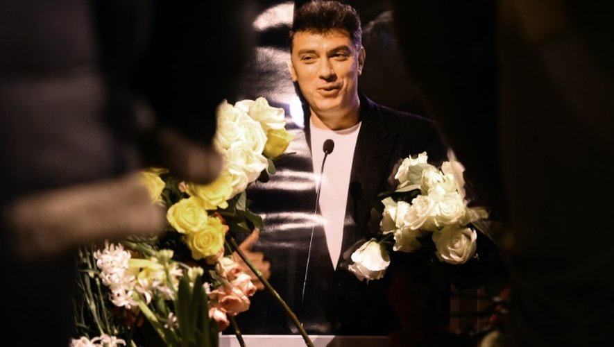 Une photo de l'opposant libéral russe Boris Nemtsov assassiné, le 27 février 2016 à Moscou