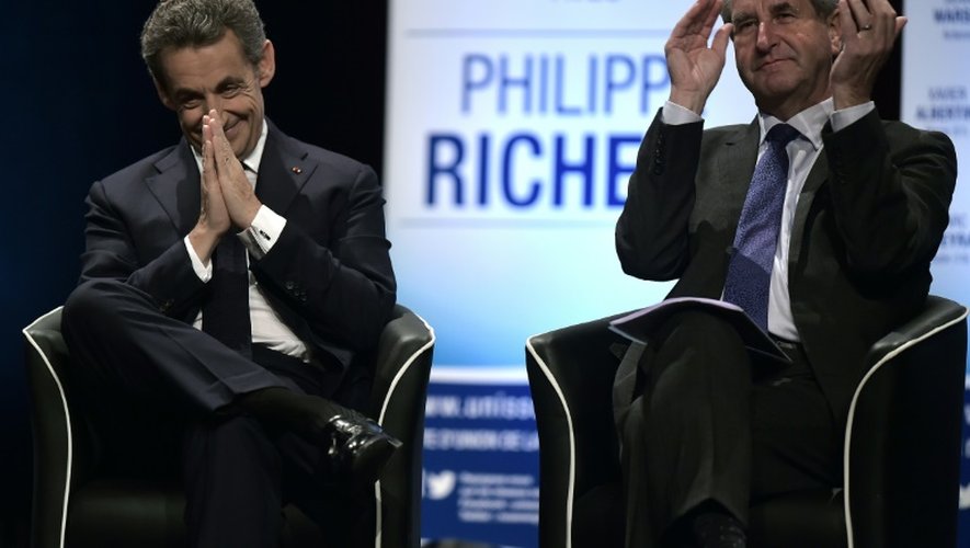 Nicolas Sarkozy (g) et Philippe Richert le 25 novembre 2015 à Schiltigheim