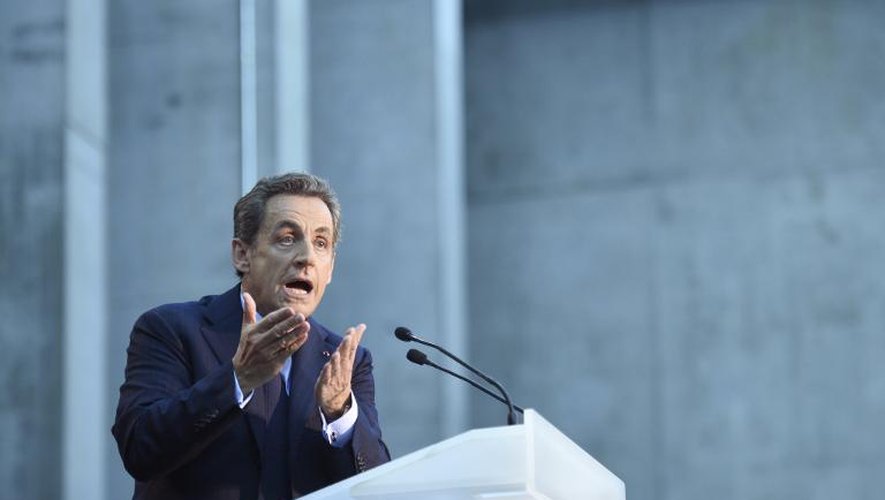 L'ancien président Nicolas Sarkozy s'exprime devant ses militants à Boulogne-Billancourt, le 25 novembre 2014