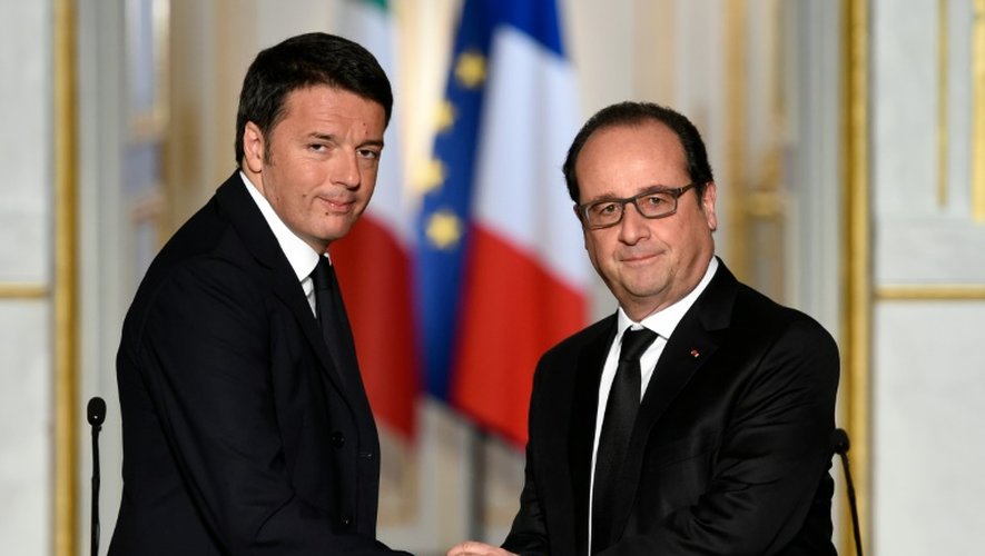 Matteo Renzi et François Hollande à l'Elysée le 26 novembre 2015