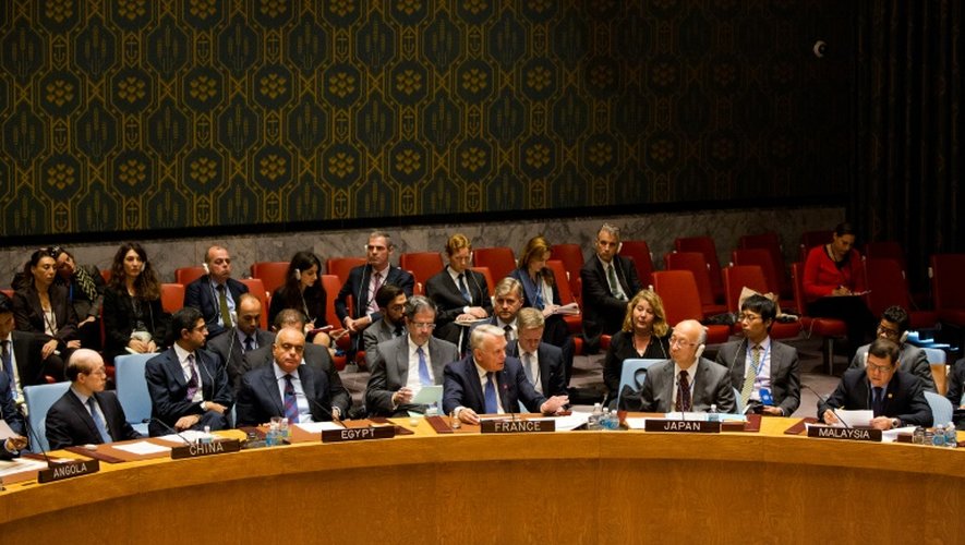 Le ministre français des Affaires étrangères Jean-Marc Ayrault s'exprime à l'ONU sur la Syrie, le 8 octobre 2016 à New York