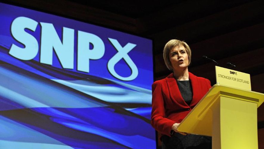 La nouvelle leader du SNP, Nicola Sturgeon, lors du congrès de son parti à Perth, en Ecosse, le 15 novembre 2014