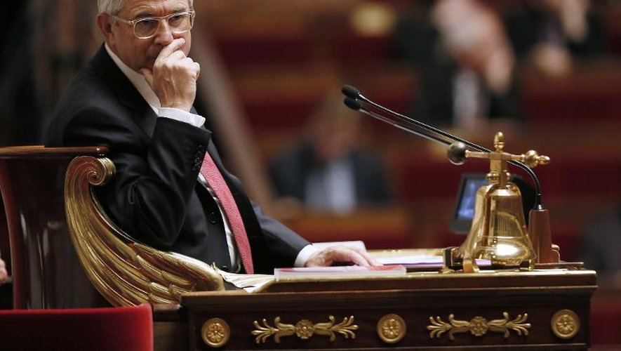 Le président de l'Assemblée nationale Claude Bartolone le 5 novembre 2014 dans l'hémicycle à Paris