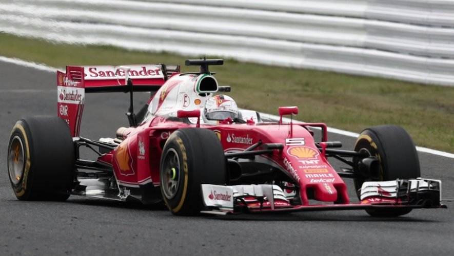 Le pilote allemand Sebastian Vettel au volant de sa Ferrari lors du GP du Japon de F1 sur le circuit de Suzuka, le 9 octobre 2016
