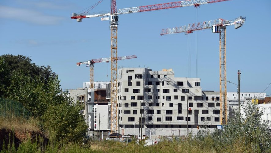 Un chantier de construction à Montpellier le 17 août 2015